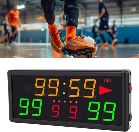 VINGVO Portable Digital Score Board, 12/24H Clock Countdown Timer LED Scorekeeper with Remote Control 2000mAh Battery, Ideal for Basketball, Volleyball, Tennis & Indoor Sports in Kuwait
