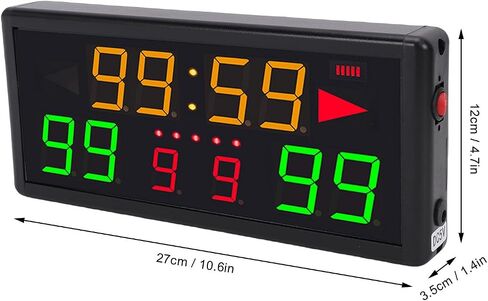 VINGVO Portable Digital Score Board, 12/24H Clock Countdown Timer LED Scorekeeper with Remote Control 2000mAh Battery, Ideal for Basketball, Volleyball, Tennis & Indoor Sports in Kuwait