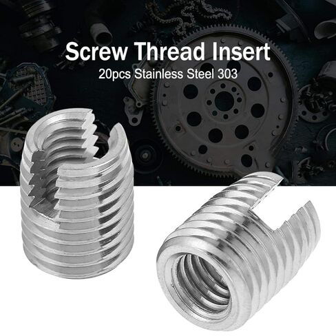 20Pcs Self Tapping Thread Insert, M8 x 15mm Stainless Steel SUS303 Insert Screw Repair Tool in Kuwait