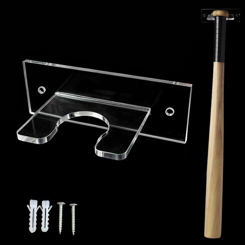 Baseball Bat Holder for Wall Clear Acrylic Hanger Mount for Vertical Display Sturdy Rack Stand for Baseball or Softball Bats Easy to Install Mini Dugout Style Hangers for Storage and Organization in Kuwait
