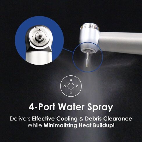 Medidenta Turbo Torque 1000 Airturbine قبضة أسنان عالية السرعة - 400,000 دورة في الدقيقة، رذاذ الماء بأربعة منافذ، زر ضغط، هندسة يابانية in Kuwait