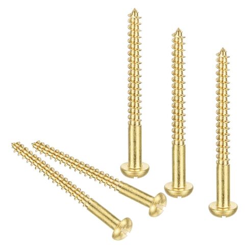 Self Tapping Screw,Wood Screws M2.5x12mm Slotted Round Head Brass Self-Tapping Screws 100 Pcs in Kuwait