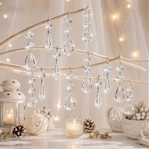 100pcs Clear Chandelier Crystals Replacement, Icicle Prism Glass Pendants for Chandelier Lighting Fixture Decoration in Kuwait