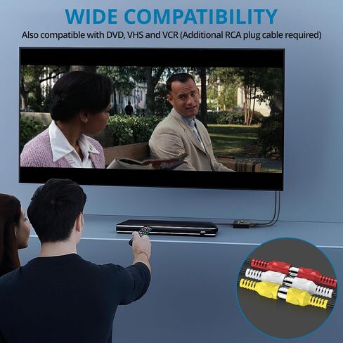 محول AUTOUTLET RCA إلى HDMI، محول AV إلى HDMI مع مفتاح نسبة عرض إلى ارتفاع 4:3/16:9، يدعم 1080P/720P، يتضمن كابل HDMI بطول 1.5 قدم لوحدات تحكم الألعاب القديمة (PS1، PS2، Wii، N64) in Kuwait