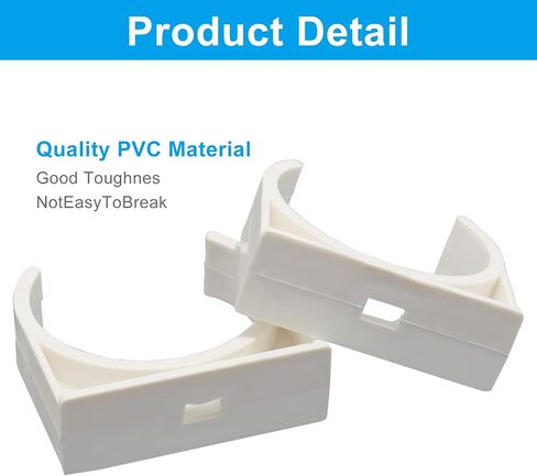 12 Pack White PVC Water Pipe Clamps, U-Shaped Pipe Holder for 40mm (1-1/2") OD Pipes, Hose, PEX Tubing Support and TV Tray Mounting in Kuwait