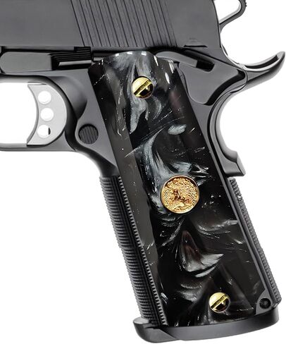1911 Grips Full Size,White Pearl,Black Pearl,Bonded Ivory,Brown Pearl,Silver Horse,Gold Horse Medallion,Fits Colt,Kimber,Springfield,Remington,Rock Island .etc,Government Commander Models in Kuwait