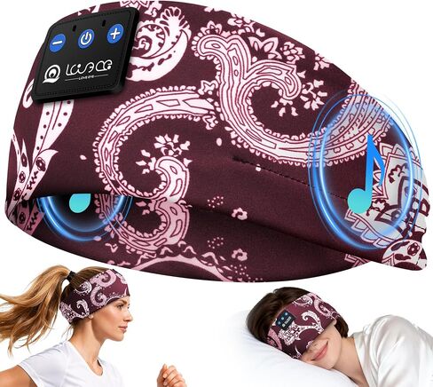 LOVE EYE Sleep Headphones Wireless Headband Headphones Bluetooth 5.4 for Side Sleeper Bluetooth Headband Earphones for Sports for tech gadgets gifts (Lavender Purple) in Saudi Arabia