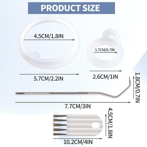 8pcs Silicone Gasket Replacement Kit Compatible with TAKEYA Actives, Leak-Proof Lid Seal O Rings with Hook and Brush for 18/22/24/32/40oz Water Bottles (Not for TAKEYA) in Kuwait