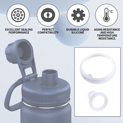 8pcs Silicone Gasket Replacement Kit Compatible with TAKEYA Actives, Leak-Proof Lid Seal O Rings with Hook and Brush for 18/22/24/32/40oz Water Bottles (Not for TAKEYA) in Kuwait
