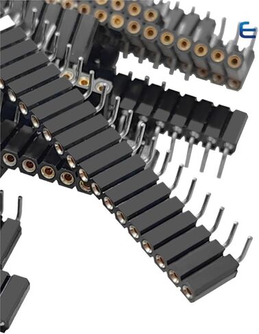 1P-40P 2.54 مم فتحة مستديرة زاوية يمين صف واحد 0.1 بوصة قابلة للكسر والتكديس PCB IC كريستال ترانزستور أنثى رأس دبوس القصدير (PH7، PIN_5P-20PCS) in Kuwait