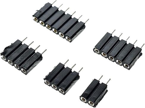 1P-40P 2.54 مم فتحة مستديرة زاوية يمين صف واحد 0.1 بوصة قابلة للكسر والتكديس PCB IC كريستال ترانزستور أنثى رأس دبوس القصدير (PH7، PIN_5P-20PCS) in Kuwait