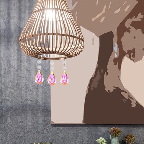 FUOYLOO 12pcs Hanging Crystal Pendants for Lights Glass Chandelier Crystals Decorations Easy to Install Lightweight Wedding and Home Décor Accents in Kuwait
