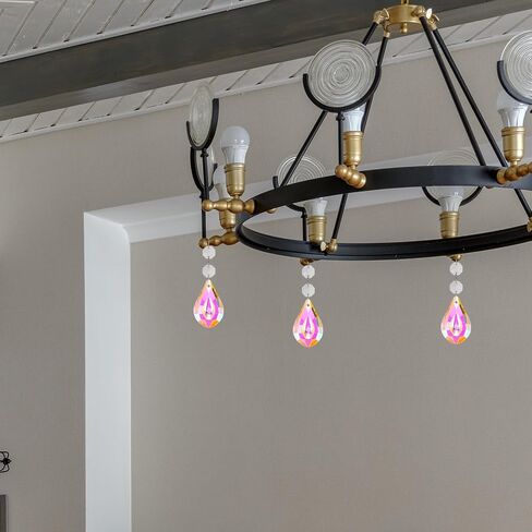 FUOYLOO 12pcs Hanging Crystal Pendants for Lights Glass Chandelier Crystals Decorations Easy to Install Lightweight Wedding and Home Décor Accents in Kuwait