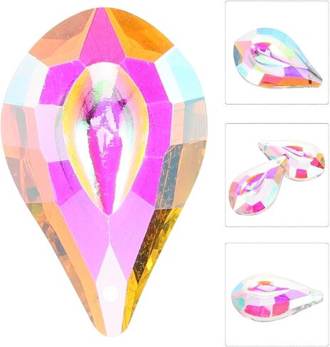 FUOYLOO 12pcs Hanging Crystal Pendants for Lights Glass Chandelier Crystals Decorations Easy to Install Lightweight Wedding and Home Décor Accents in Kuwait