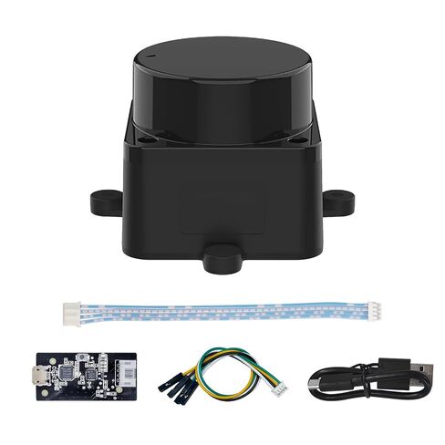 مستشعر WayPonDEV FHL-LD19 Plus 2D Lidar، مجموعة وحدة نطاق 25 مترًا (80 قدمًا) 360 درجة، ماسح ضوئي بمستشعر SLAM ROS LiDAR للروبوتات لتجنب عوائق الملاحة بدون طيار، مع برنامج Raspberry ROS/ROS2/C++ SDK التعليمي in Kuwait
