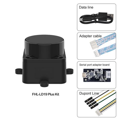 مستشعر WayPonDEV FHL-LD19 Plus 2D Lidar، مجموعة وحدة نطاق 25 مترًا (80 قدمًا) 360 درجة، ماسح ضوئي بمستشعر SLAM ROS LiDAR للروبوتات لتجنب عوائق الملاحة بدون طيار، مع برنامج Raspberry ROS/ROS2/C++ SDK التعليمي in Kuwait