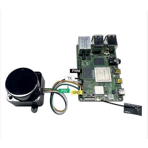 مستشعر WayPonDEV FHL-LD19 Plus 2D Lidar، مجموعة وحدة نطاق 25 مترًا (80 قدمًا) 360 درجة، ماسح ضوئي بمستشعر SLAM ROS LiDAR للروبوتات لتجنب عوائق الملاحة بدون طيار، مع برنامج Raspberry ROS/ROS2/C++ SDK التعليمي in Kuwait