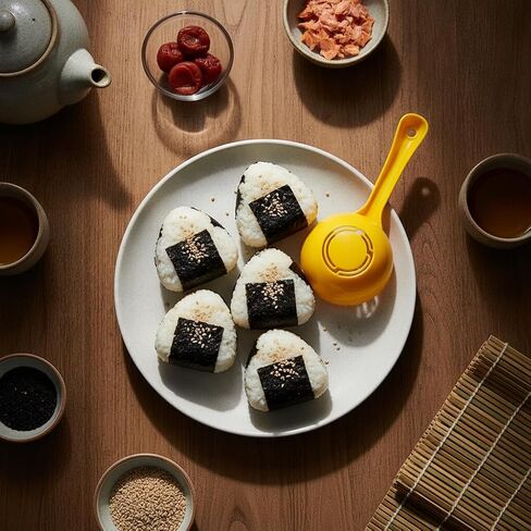 Yellow Rice Paddle Scoop Mold For Rice Ball Making, Non-stick Sushi Mold Rice Ball Scooper Rice Spatula Kitchen Gadge Yellow for Home Kitchen Restaurant Sushi Making in Kuwait