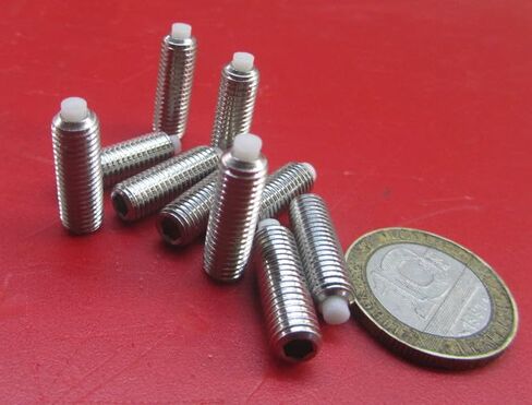 18-8 Stainless Steel Nylon Tip Set Screw 1/4-28 x .750" Thread Length 10 pcs in Saudi Arabia