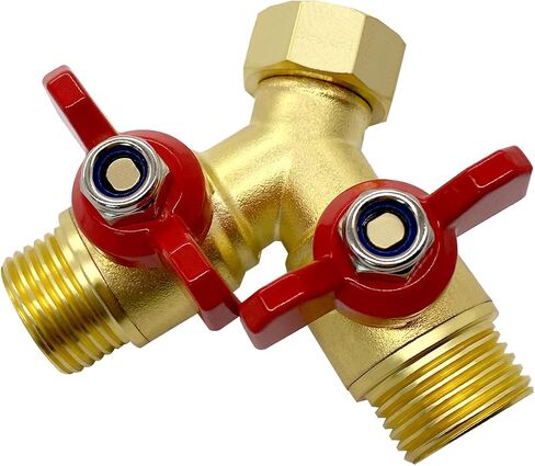 النحاس 3/4 "GHT خرطوم حديقة الكرة صمام 2-Way Y كامل ميناء الفاصل محول موصل مع مقبض فراشة in Kuwait