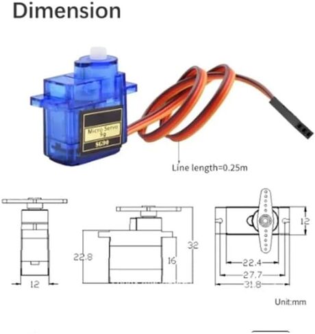4Pcs 360 Degree SG90 Servo Electronic Starter 180/360 Degree Kit Without Metal Gear Industrial Motors in Kuwait