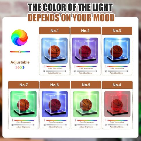 Novabright LED Light Basketball Display Case Clear Acrylic Basketball Box Basketballs Case Display Stand Holder for Autographed Sport Memorabilia, Dust Proof, UV Protection in Kuwait