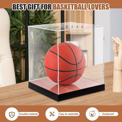 Novabright LED Light Basketball Display Case Clear Acrylic Basketball Box Basketballs Case Display Stand Holder for Autographed Sport Memorabilia, Dust Proof, UV Protection in Kuwait