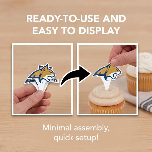 Desert Cactus Montana State University MSU Bobcats Food Picks, Cupcake and Cake Toppers, Cake Pop Sticks - 25 Pcs Party Supplies and Decorations in Kuwait