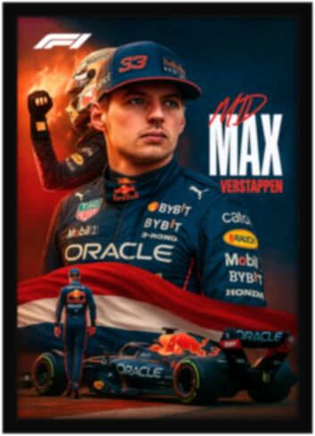CodersParadise F1 Racing Champion Inspired Poster Frame – A4 Premium Framed Wall Art, Formula Racing Car Decor for Bedroom, Office & Gaming Setup | High Speed Motorsport Wall Poster for Racing Fans, Gamers & Collectors with Modern Aesthetic Design and Bol in Kuwait