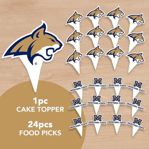 Desert Cactus Montana State University MSU Bobcats Food Picks, Cupcake and Cake Toppers, Cake Pop Sticks - 25 Pcs Party Supplies and Decorations in Kuwait