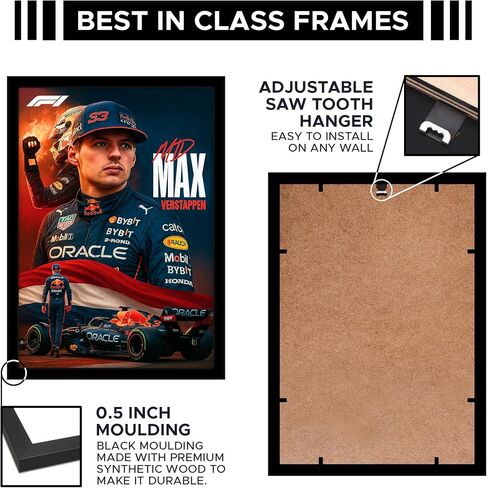 CodersParadise F1 Racing Champion Inspired Poster Frame – A4 Premium Framed Wall Art, Formula Racing Car Decor for Bedroom, Office & Gaming Setup | High Speed Motorsport Wall Poster for Racing Fans, Gamers & Collectors with Modern Aesthetic Design and Bol in Kuwait