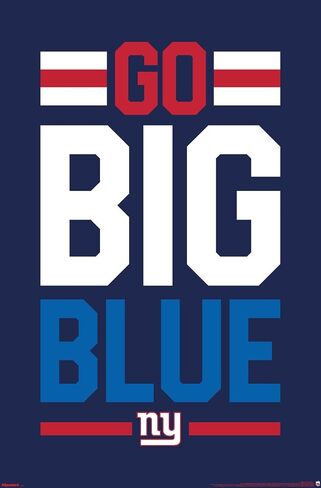 NFL New York Giants - Go Big Blue 26 Wall Poster, 34L" x 22.4W", Unframed Version in Kuwait