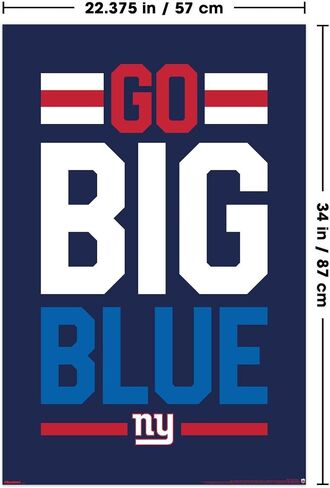 NFL New York Giants - Go Big Blue 26 Wall Poster, 34L" x 22.4W", Unframed Version in Kuwait
