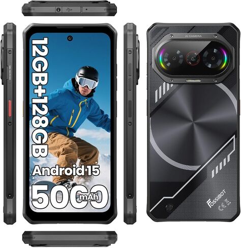 FOSSIBOT F109S Rugged Smartphone Unlocked, 24GB+256GB/2TB Android 15 Rugged Phone, 10600mAh Battery, Dual Display 6.745'' HD+1.32'' Cellphone,50MP+16MP+5MP Camera,Dual SIM 4G Phone,IP68 / IP69K, NFC in Saudi Arabia