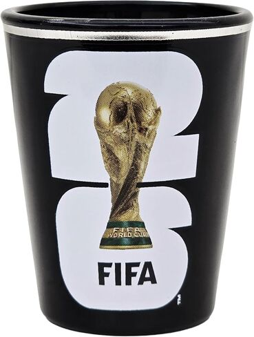 Official FIFA World Cup 26 Black & Silver Drinkware – Soccer Glass & Mug Collection, Futbol Collectible Souvenir in Kuwait