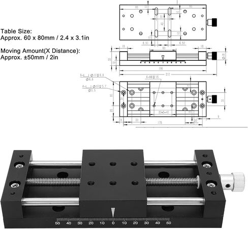 SP80A DB100 X - طاولة تشذيب يدوية من سبائك الألومنيوم خفيفة الوزن مع تحكم دقيق في المقبض، ولمسة نهائية مؤكسدة وآلية تروس دقيقة in Saudi Arabia