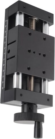 SPXKST80-50 Linear Sliding Table – 50mm Stroke, Hand Crank with Scale, Dovetail-Guided Stability, Gear Handle, Anodized Aluminum in Kuwait