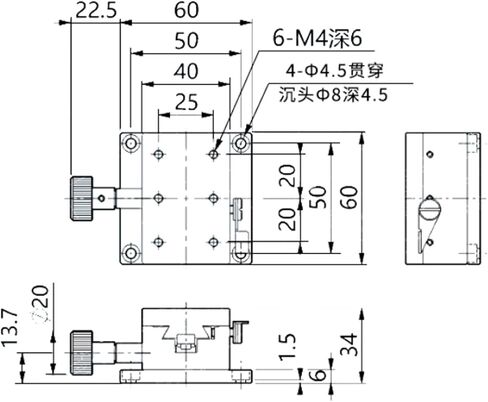 X Axis LWX4060 Dovetail Groove Fine Tuning Platform Guided Manual Shift Gear Drive Knob Adjustment Slide in Saudi Arabia