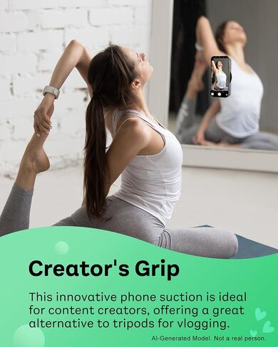 ivoler MagSuction Suction Phone Mount for Pop Socket, Universal Holder Stand for Phone Grips, Powerful Suction Cup, Fits The Smartphones with Pop Grip, Black in Saudi Arabia