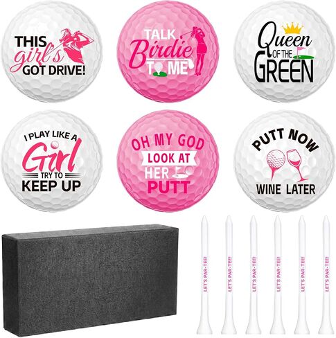 13 Pcs Golf Gifts for Women, Pink Funny Golf Balls for Women with Tees and Gift Box, Golfing Lovers Golfers Balls, Birthday Festival Gifts for Golfers Friend Mom Coworker Employee in Saudi Arabia