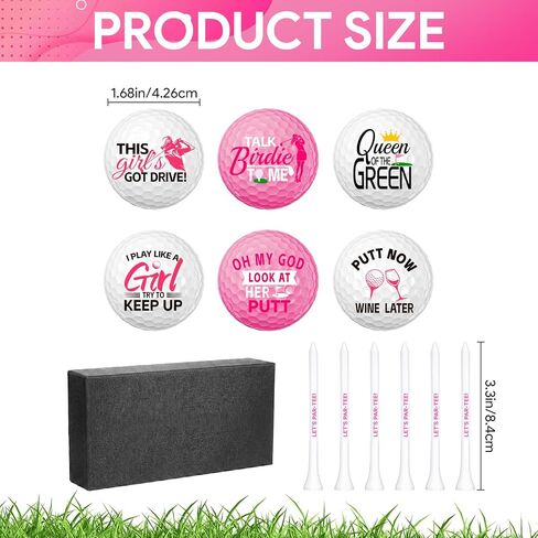 13 Pcs Golf Gifts for Women, Pink Funny Golf Balls for Women with Tees and Gift Box, Golfing Lovers Golfers Balls, Birthday Festival Gifts for Golfers Friend Mom Coworker Employee in Saudi Arabia