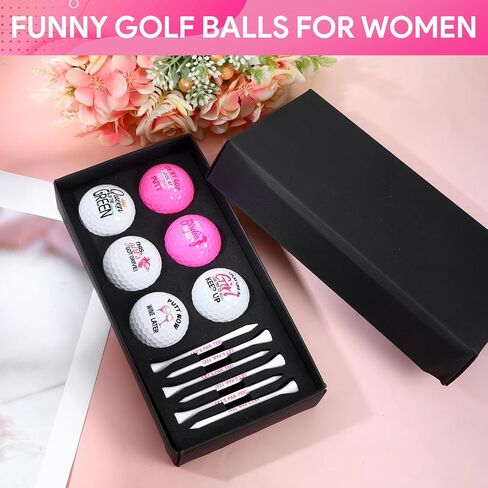 13 Pcs Golf Gifts for Women, Pink Funny Golf Balls for Women with Tees and Gift Box, Golfing Lovers Golfers Balls, Birthday Festival Gifts for Golfers Friend Mom Coworker Employee in Saudi Arabia