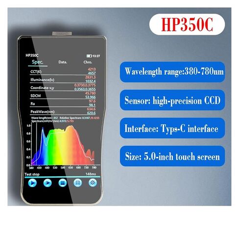 HP350C Portable Spectrometer LED Grow Lights Color Temperature Illuminometer for Visible Light in The 380-780nm High Sensitivity, Low Error in Saudi Arabia