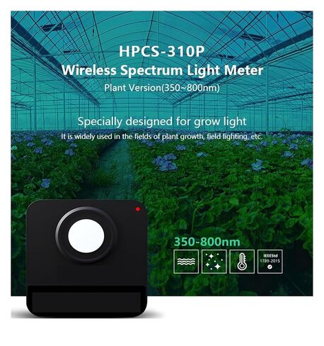 Handheld Spectrometer HPCS-310P 350-800nm Grow Light Flux Density Test PPFD PAR CCT CRI Lux Spectrum for LED Light Meter High Sensitivity, Low Error in Saudi Arabia