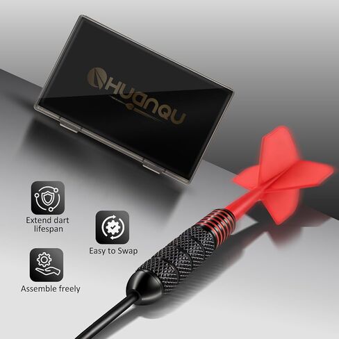 6 Pack Steel Tip Darts,Professional 24 Grams Metal Darts Set， Integrated Dart Flights and Shafts ，6 Extra Flights & Shafts, Dart Sharpener, Dart Storage Box,Beginner or Professional Darts in Saudi Arabia