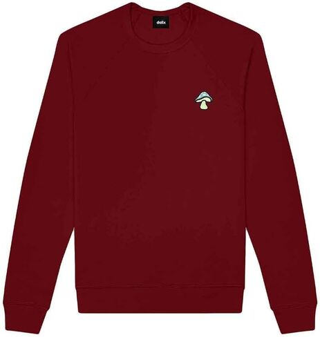 DALIX Mushroom (Glow in the Dark) Embroidered Fleece Sweatshirt Pullover Mens in Saudi Arabia