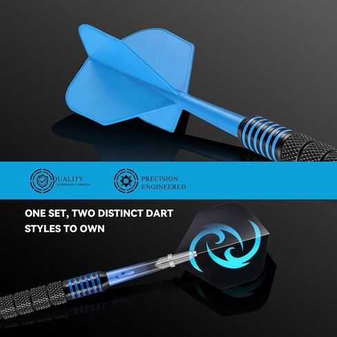 6 Pack Steel Tip Darts,Professional 24 Grams Metal Darts Set， Integrated Dart Flights and Shafts ，6 Extra Flights & Shafts, Dart Sharpener, Dart Storage Box,Beginner or Professional Darts in Saudi Arabia