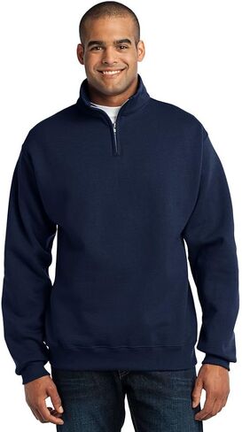 Jerzees Adult NuBlend Quarter-Zip Cadet-Collar Sweatshirt (J Navy) in Saudi Arabia