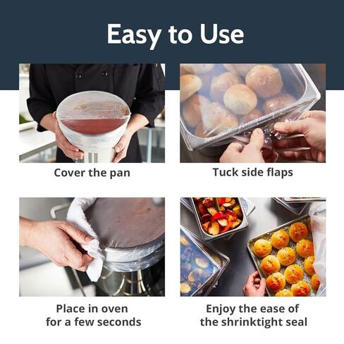 PanSaver Disposable Clear Third Pan Covers for Shrink Tight Food Storage & Easy Transportation - Commercial Food Cover (20 x 6 IN, 50 Pack) in Saudi Arabia