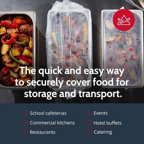 PanSaver Disposable Clear Third Pan Covers for Shrink Tight Food Storage & Easy Transportation - Commercial Food Cover (20 x 6 IN, 50 Pack) in Saudi Arabia